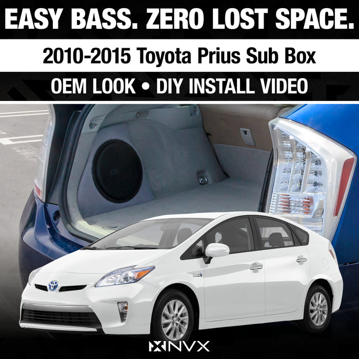 2010-2015 Toyota Prius - Custom 250W RMS 10" Loaded Subwoofer Enclosure | NVX BE-TOY-PRIG3-NSW104V2