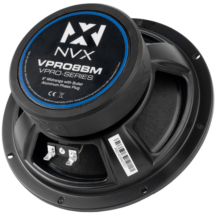 VPRO8BM 500W Peak (250W RMS) 8" V-Series Pro Midrange Loudspeaker with Bullet Aluminum Phase Plug