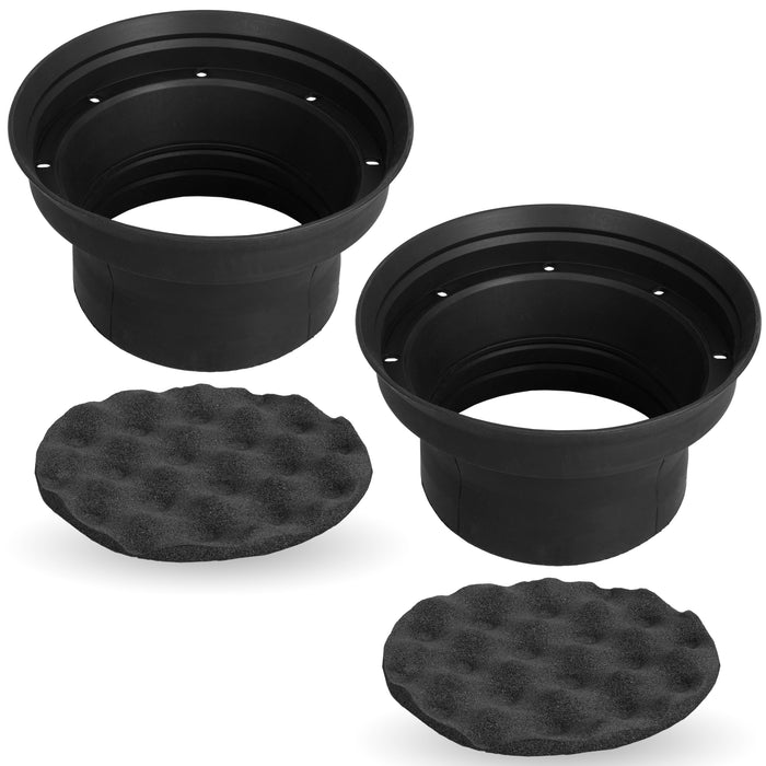 XBAF525 2 Piece Universal 5.25" Silicone Rubber Speaker Baffles with Self Adhesive Foam Base Pad