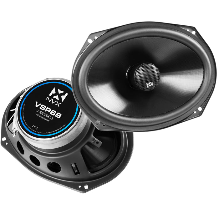 VSP69 900W Peak (300W RMS) 6x9" V-Series 2-Way Coaxial Speakers with 25mm Silk Dome Tweeters