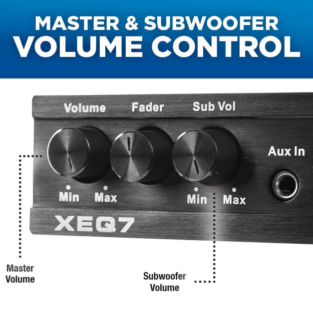 XEQ7 7-Band Graphic Equalizer with Front 3.5mm Auxiliary Input