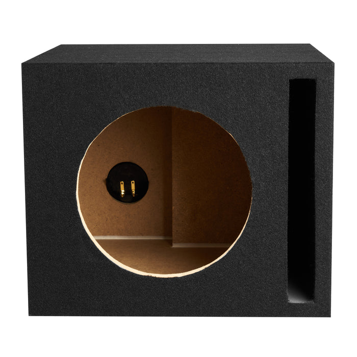 XMDFP101 Single 10" Ported 3/4" (1.2 cubic ft) MDF Black Carpeted Subwoofer Enclosure