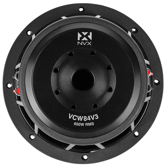 VCW84 Version 3 (VCW84v3) 1300W Peak (650W RMS) 8" VC-Series v3 Dual 4-Ohm Subwoofer