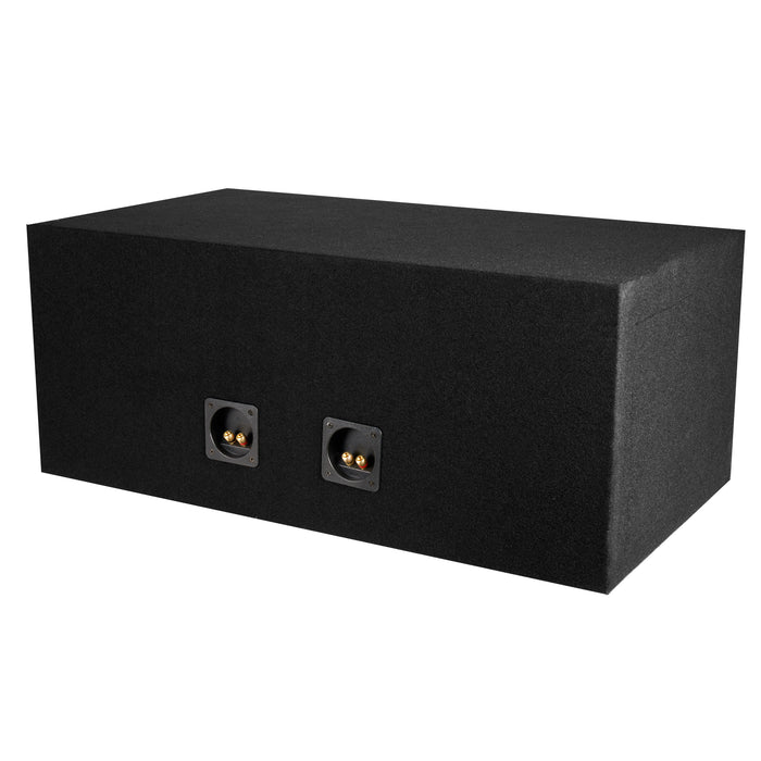 XMDFP122 Dual 12" Ported 3/4" (2.5 cubic ft) MDF Black Carpeted Subwoofer Enclosure