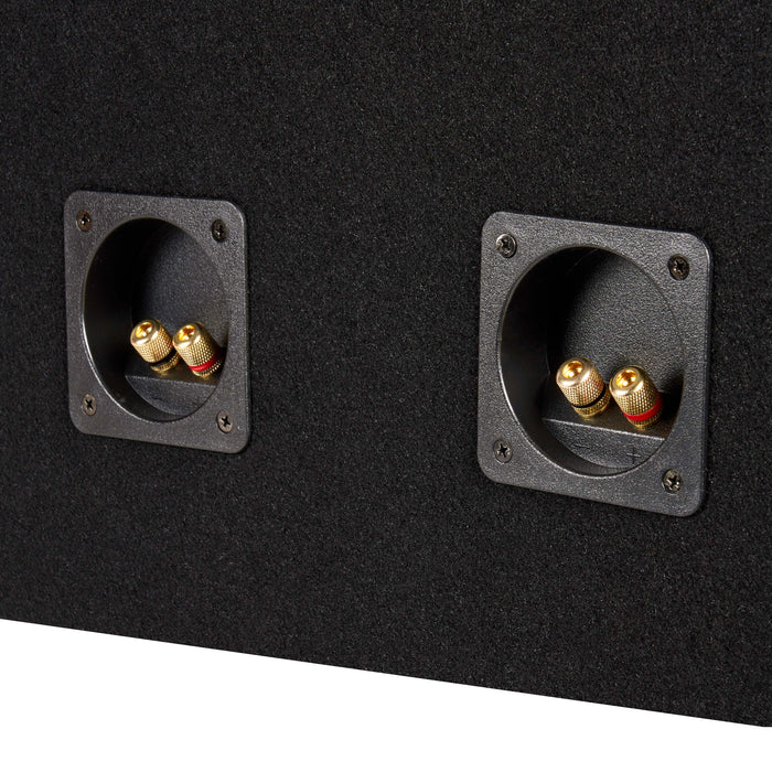 XMDFP122 Dual 12" Ported 3/4" (2.5 cubic ft) MDF Black Carpeted Subwoofer Enclosure